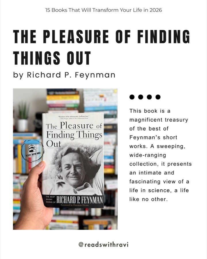 슬라이드 2: The Pleasure of Finding Things Out — Richard P. Feynman 책 카드