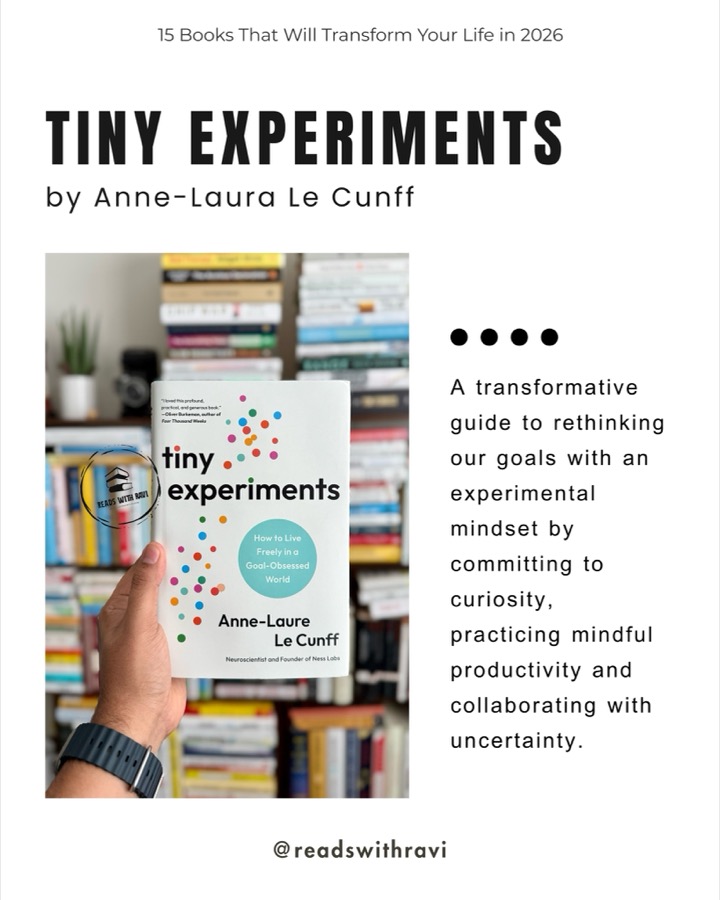 슬라이드 3: Tiny Experiments — Anne-Laure Le Cunff 책 카드