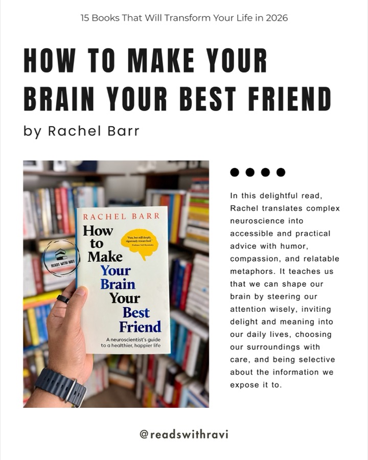 슬라이드 6: How to Make Your Brain Your Best Friend — Rachel Barr 책 카드