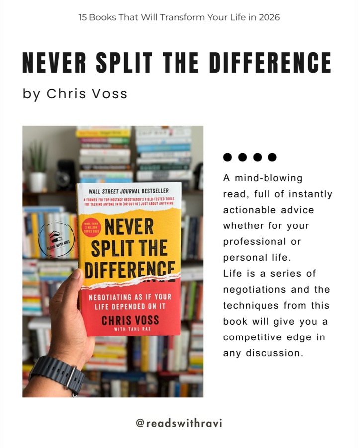 슬라이드 8: Never Split the Difference — Chris Voss 책 카드