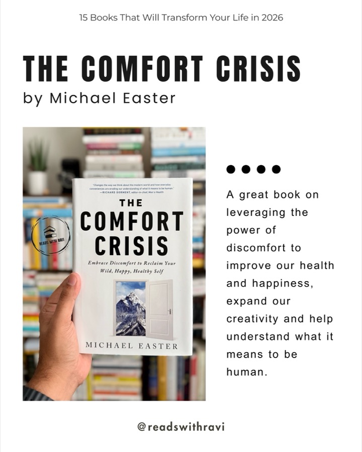 슬라이드 9: The Comfort Crisis — Michael Easter 책 카드