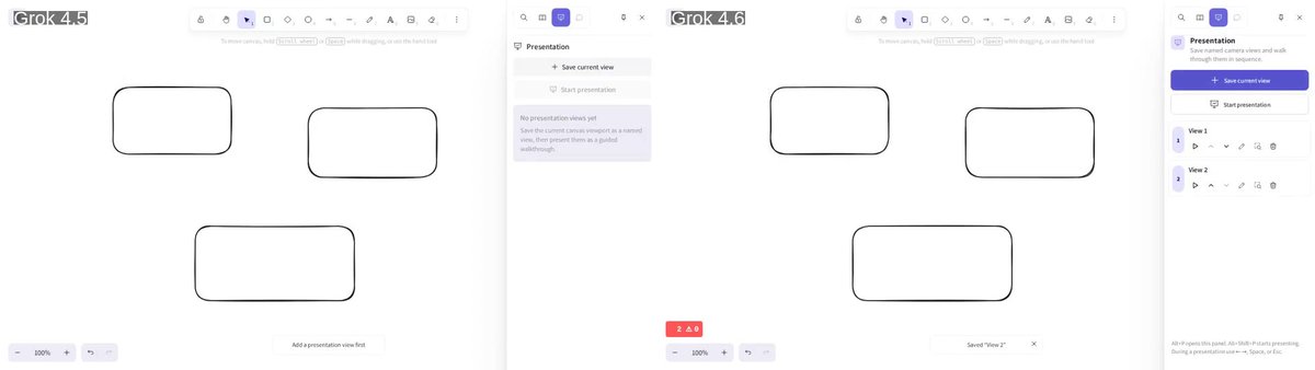 Excalidraw 프레젠테이션 모드 비교