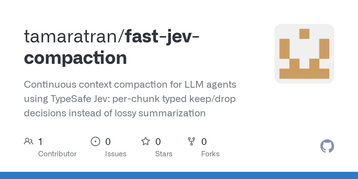 tamaratran/fast-jev-compaction GitHub 카드